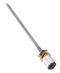 Beefy Torque Low Noise Micro Gear Motor With M4x100mm Threaded Output Shaft For DIY Robot Cars And Mechanical Arms Prime Precision Motor For Robotics Projects And Automation, silver gear motor with long threaded shaft