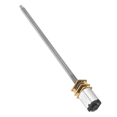 Beefy Torque Low Noise Micro Gear Motor With M4x100mm Threaded Output Shaft For DIY Robot Cars And Mechanical Arms Prime Precision Motor For Robotics Projects And Automation, silver gear motor with long threaded shaft