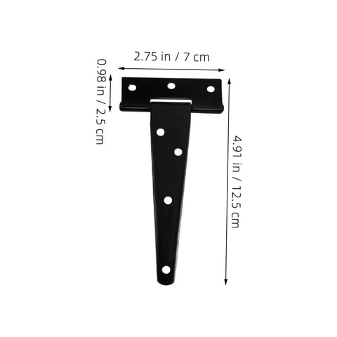 Eight Pack 5 Inch Galvanized Black Tee Hinges For Cabinets And Shed Doors, Heavy Duty Metal Hinges with measurements