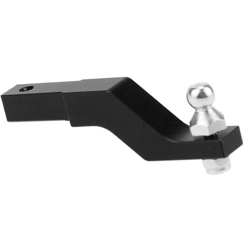 Aluminum Trailer Tow Drop Hitch Receiver for 1 by 10 RC Crawlers CNC Precision Alloy Build, featuring multi height adjustments.