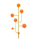 Hella Sturdy Wall Mount Coat Rack With Creative Cloak Hooks For Entryway Organization Decorative hanging coat rack with orange circular hooks.