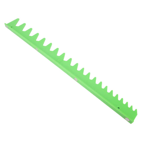 Magnetic Wrench Rail Set And Holder Rack For 20 Tools with durable green plastic storage shown at an angle