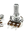 4 Pack Linear Potentiometers With Knurled Shaft Top Adjustment Volume Controls 200K Ohm WH148 300 Degree Rotation 6mm Shaft