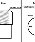 Heavy Duty No BS Chrome Moly Steel Spherical Rod End Kit For 4 Link Suspension diagram showing bung dimensions and tubing specifications.