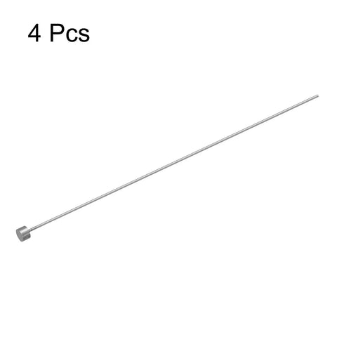 Straight Ejector Pins 0.8mm Dia 150mm Long 65Mn Steel Round Tip Punch Set of 4 shown against white background