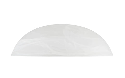 Side view of an Alabaster Glass Replacement Shade For Medium Base Lamp Fixtures Torchiere Swag Pendant Wall Sconce And Island Light 11 5 8 Inch Diameter By 3 5 8 Inch Height Center Hole 1 5 8 Inch Fits E26 Socket Ring Not Included.