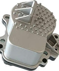 Electric Water Pump For 2010 To 2015 Toyota Prius 1.8L 4 Cylinder Full Hybrid Direct Fit angled view with cooling fins.