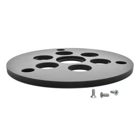Premium Router Sub Base With Five Point Seven Five Inches And One And One Eighth Inch Opening built from black acrylic for sturdy jig setup.