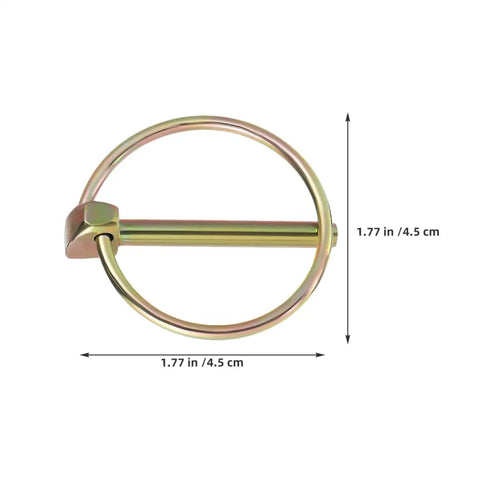 12 Pack Heavy Duty Linch Pin Kit With Ring 3/16 Inch Carbon Steel Locking Pins for secure connections, dimensions shown, for farm tractors, trailer hitch.
