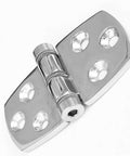 Beefy Heavy Duty Stainless Steel Top Mount Marine Friction Hinge 3 Inch Long By 1.5 Inch Wide 316 Stainless Steel Leaves And Knuckle Mirror Finish Smooth Friction Operation For Hatches Doors And Access Panels