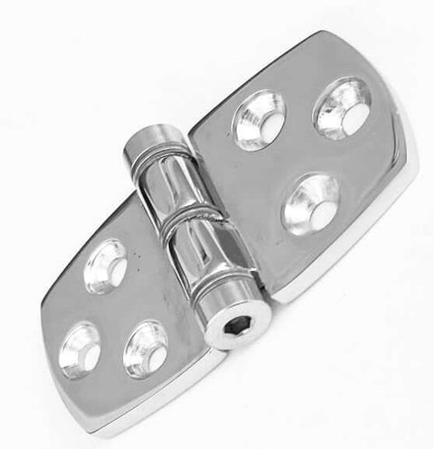 Beefy Heavy Duty Stainless Steel Top Mount Marine Friction Hinge 3 Inch Long By 1.5 Inch Wide 316 Stainless Steel Leaves And Knuckle Mirror Finish Smooth Friction Operation For Hatches Doors And Access Panels