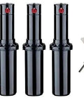Full Circle Rotor Sprinkler Heads In A Heavy Duty Four Pack With Pre Installed Number Seven Nozzles And An Included Adjustment Tool.