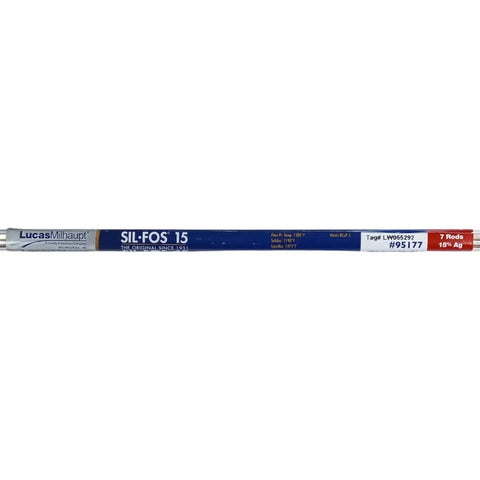 Packaging of Sil-Fos 15 Percent Silver Brazing Alloy Solder Kit With 7 Sticks 1/16 Inch Dia By 16 Inch Length Copper Phosphorus Mix