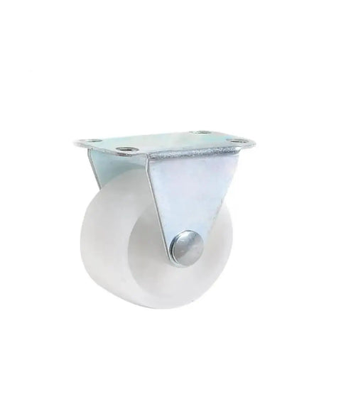 Set Of Four 3 Inch White Polypropylene Directional Fixed Cabinet Casters For Furniture with silent glide nonmarking wheels