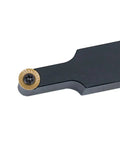 Pro Grade Indexable Tool Holder Kit With 3/4 Inch Shank, 4-1/2 Inch OAL, Carbide RCMT32 Insert, 10 Extra Inserts, tool holder close-up