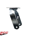 Heavy Duty 10 Inch Swivel Caster Fork Yoke Frame For Pneumatic And Semi Pneumatic Wheels, Steel Mounting Plate, Side View