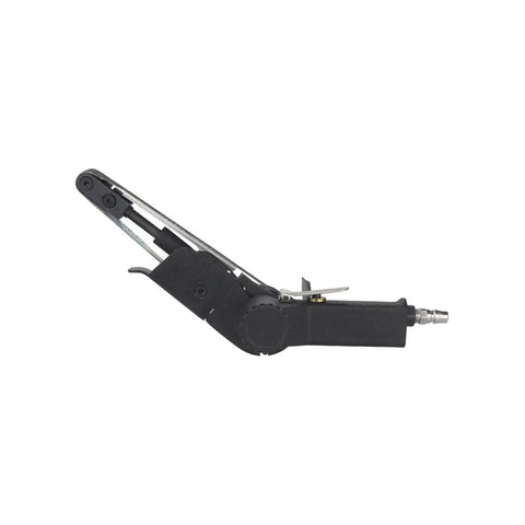 High Speed Pneumatic Belt Sander - 10 x 330mm Air Powered Roller Polisher side view showing compact design for precision grinding.