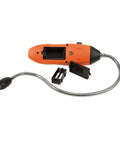 Gas Leak Detector Tester With 18 Inch Gooseneck, battery compartment open, parts visible