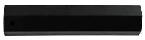 Black rectangular component for ABS Chrome Front Axle Cover Kit With 33mm Thread-On Nut Covers For Semi Trucks Spiked, angle view.