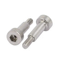 10 Pack 304 Stainless Steel Hex Socket Shoulder Bolts Featuring M3 Threads And Tough 4Mm Pins Built To Handle The Daily Grind And Rock Solid Hardware Mods - Close-up view of two bolts.