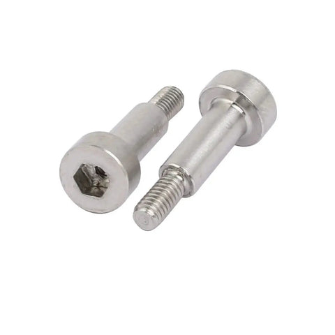 10 Pack 304 Stainless Steel Hex Socket Shoulder Bolts Featuring M3 Threads And Tough 4Mm Pins Built To Handle The Daily Grind And Rock Solid Hardware Mods - Close-up view of two bolts.