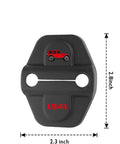 Tough Stainless Steel Door Lock Decoration Cover for 2018-2025 Jeep Wrangler JL JLU Gladiator JT, black with red Jeep logo