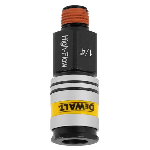 High Flow Male Coupler With 6 Ball Push Connect For Quick Release, 1/4 In MNPT Inlet, 80 SCFM At 90 PSI aluminum air tool connector