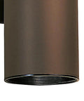Close-up of Outdoor Cylinder Wall Mount Sconce With Up And Down Lighting in white finish, showing cylindrical design detail.