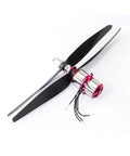CR23M Coaxial Contra-Rotating Motor 1550KV for RC Helicopter with black blades and pink housing.