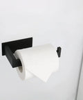 Self Adhesive Stainless Steel Toilet Paper Holder Matte Black Finish No Drill Easy To Install Rustproof Paper Roll Rack Mount on Wall