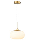 Single Opal Glass Pendant Light With Antique Brass Finish for a Cozy Modern Vibe, Warm Diffused Glow, Clean Sleek Lines