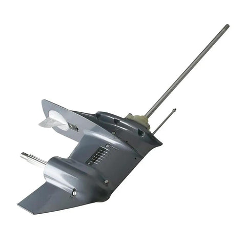 Top Notch Outboard Motor Lower Unit Assembly With Long Drive Shaft Built For 40HP Engines Hassle Free Swap, durable grey housing.