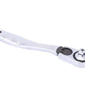 Premium Chrome Multitool Ratchet Wrench With Socket Adapter Set, chrome handle, designed for mechanic use, heavy duty.