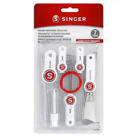 7 Piece Sewing Machine Maintenance Tool Kit With Needle Inserter, Angled Lint Brush, Threader And 3 Screwdrivers, Universal Compatibility