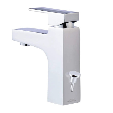Single Handle Modern Bathroom Faucet in Polished Chrome with Brass Body and Zinc Alloy Handle, No-Fuss 1 Hole Mount