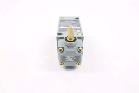 802T AP Limit Switch Series H Heavy Duty Industrial Control Sensor front view with gold screws and shaft, D570446 Replacement Part