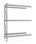 Heavy Duty Steel Pallet Rack Add On Unit 42X120X144 Inches with three shelves for industrial storage.