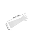 Didiseaon 150 Count Disposable Veterinary Long Sleeve Gloves With Extended Arm Length for animal handling, 83cm long, clear plastic.