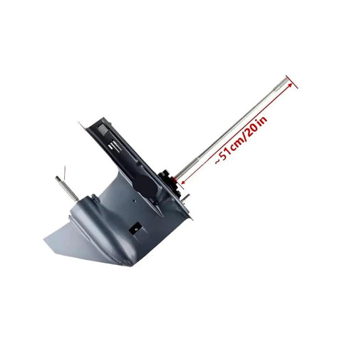 Direct Fit Lower Unit Assembly With L Shaft For 50 To 60 Hp 4 Stroke Outboard Boats, shows side view with measurement.