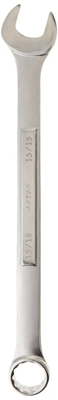 Combination Wrench Set SAE 15 16 Inch Pro Grade, Corrosion Resistant Chrome Finish shown vertically
