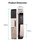 Premium Semiconductor Fingerprint Smart Door Lock With Integrated Doorbell Keyless Password And Card Access Ultra Smooth Operation dimensions 430mm x 80mm x 170mm
