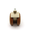 Grab This Set Of Four Heavy Duty Rubber Caster Wheels With Smooth Swivel Action And Solid Locking Brakes Fits M6 M8 Thread Mounts, front view.