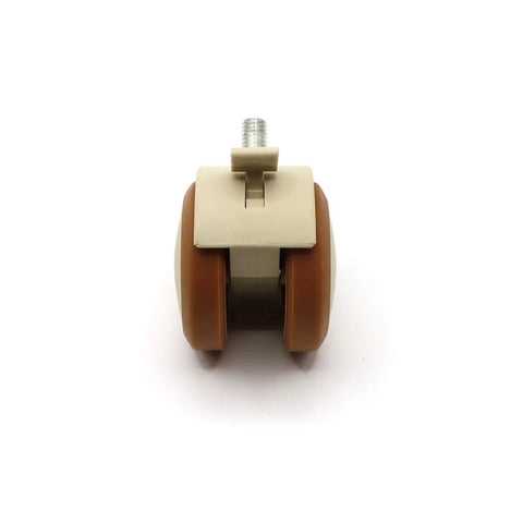 Grab This Set Of Four Heavy Duty Rubber Caster Wheels With Smooth Swivel Action And Solid Locking Brakes Fits M6 M8 Thread Mounts, front view.
