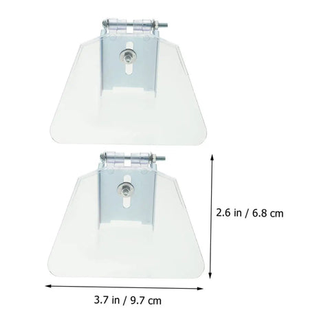 Bench Grinder Eye Shield Kit 2 Pack Stainless Steel Guard Replacement with dimensions shown for safer grinding