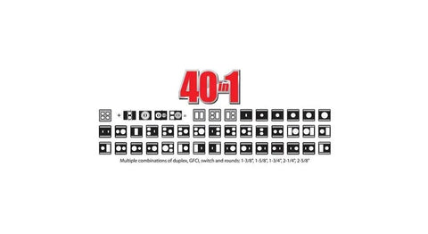 Beefy Outdoor 2-Gang Weatherproof In-Use Electrical Outlet Cover showing 40-in-1 multiple configurations for wet locations.