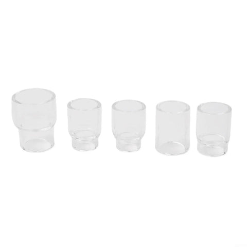 Top Notch 31 Pack TIG Torch Consumables Kit For WP17 WP18 WP26 Stubby Gas Lens With Ceramic Cup Collet And Nozzles That Get The Job Done Right - five clear ceramic cups in various sizes.