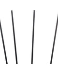 Carbon Fiber Strips 5 Pack 1x3mm 400mm Long Black Pultruded Bars For RC Drones And Planes, viewed from various angles.