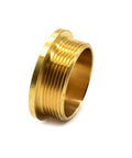 Top Shelf 5/16 Inch Brass Router Template Guide With Dead On Lock Nut Grip Replaces Oem 42054, close-up view of brass guide.