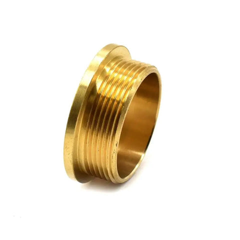 Top Shelf 5/16 Inch Brass Router Template Guide With Dead On Lock Nut Grip Replaces Oem 42054, close-up view of brass guide.