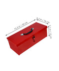 Tough As Nails Red Metal Toolbox Organizer With Secure Latch Closure And Rugged Portable Handle, 15.3x6.2x5.1 inches, ideal for tool storage.